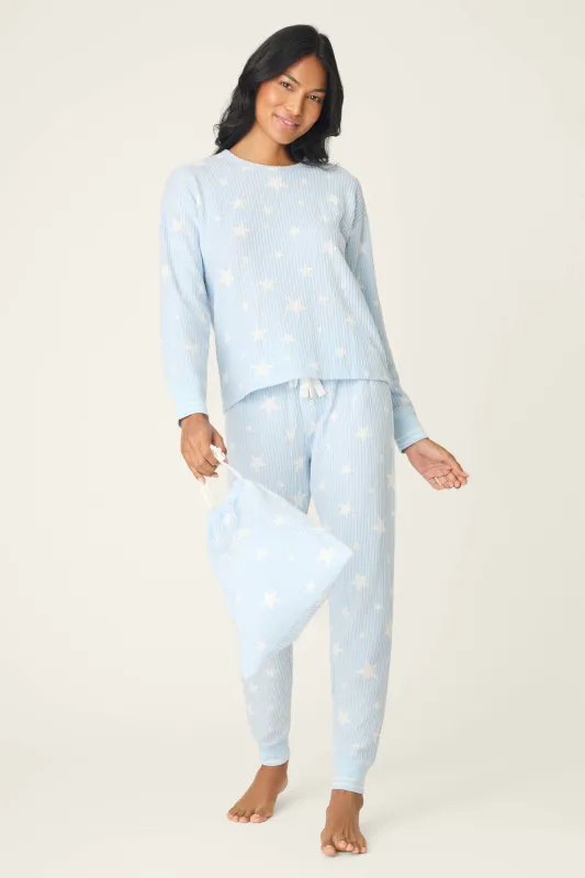 3-Piece Star Print Thermal Velour PJ Set made by P.J. Salvage