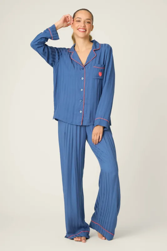 La Rose Sateen Stripe PJ Set sold by P.J. Salvage