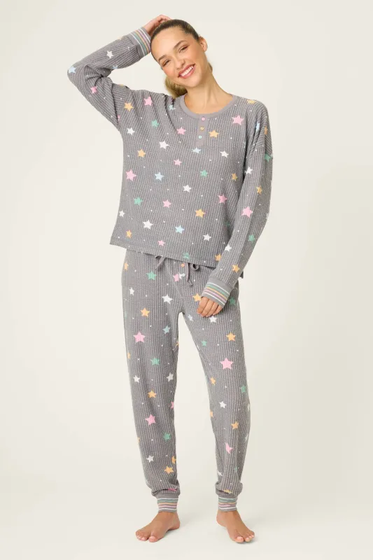 Ski Jammie Classics Starlight Starbright Charcoal PJ Set sold by P.J. Salvage