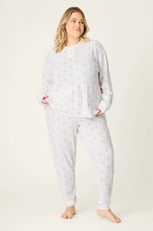 Ski Jammie Classics Snowflake Wishes Plus Size PJ Set sold by P.J. Salvage