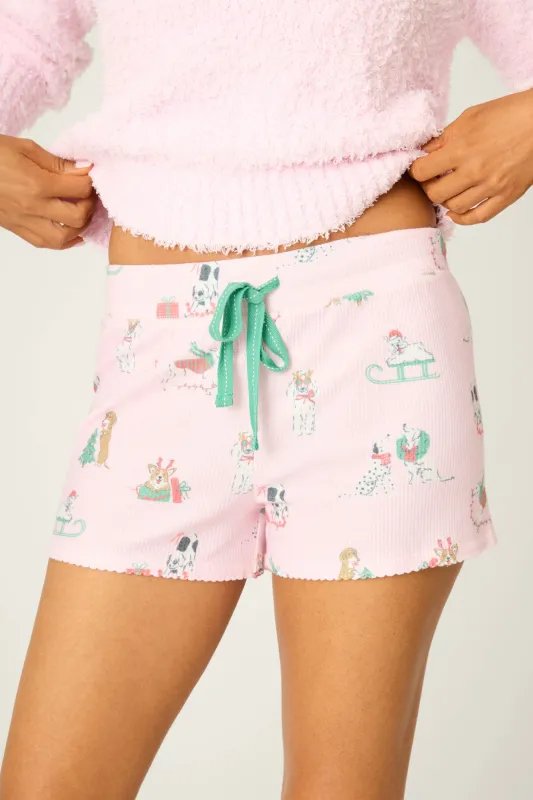 Peace & Pawlidays Dog Print Shorts sold by P.J. Salvage