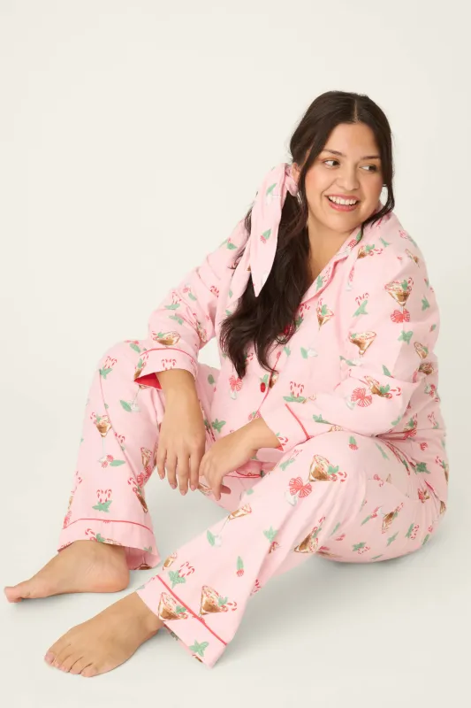 Tini Time Drink Print 3-Piece Plus Size Flannel PJ Set sold by P.J. Salvage