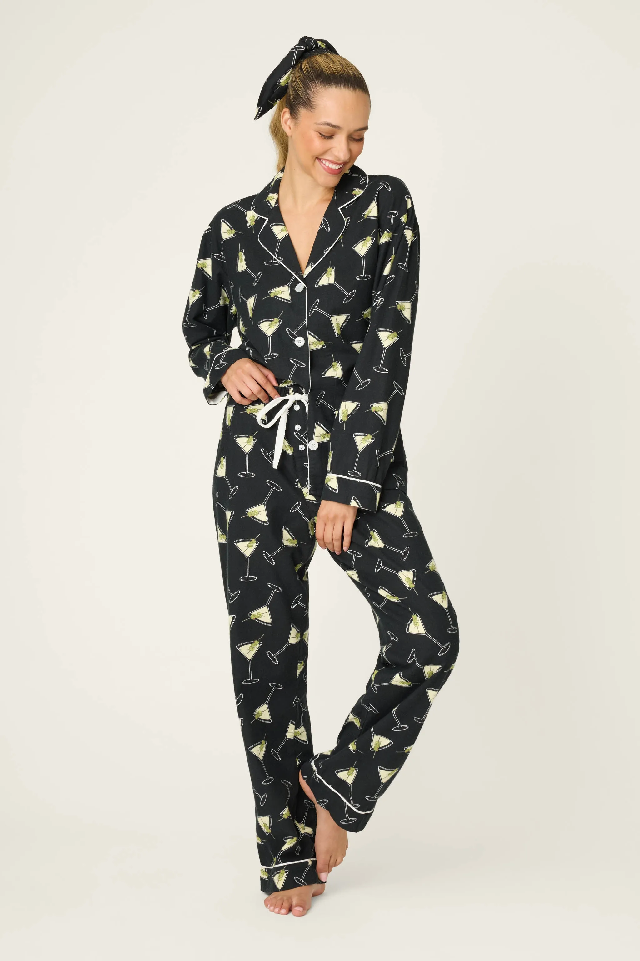 Merrier With A Martini 3-Piece Flannel PJ Set sold by P.J. Salvage product image thumbnail 3