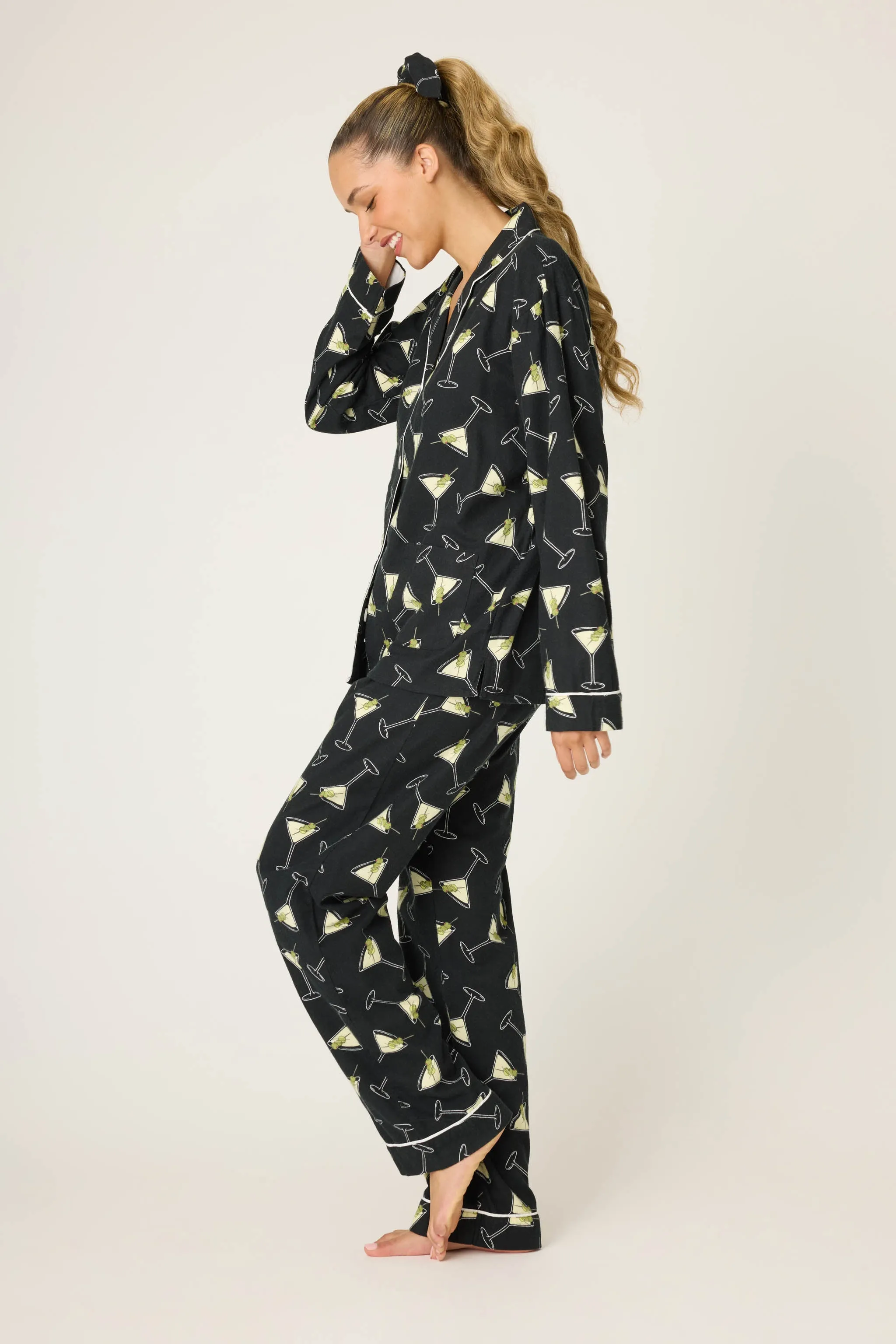 Merrier With A Martini 3-Piece Flannel PJ Set sold by P.J. Salvage product image thumbnail 5
