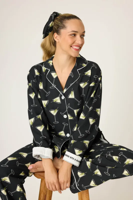 Merrier With A Martini 3-Piece Flannel PJ Set sold by P.J. Salvage