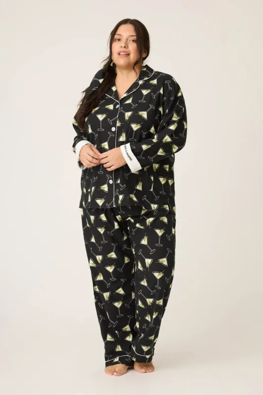 Merrier With A Martini 3-Piece Plus Size Flannel PJ Set sold by P.J. Salvage