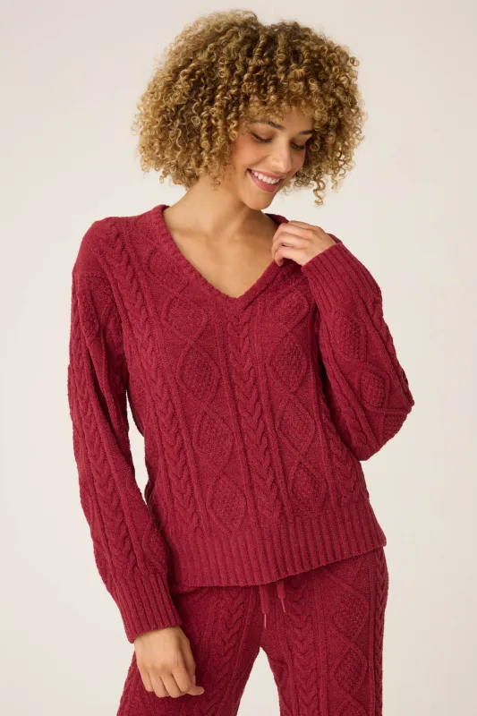 Chenille Cable Knit Long Sleeve Top sold by P.J. Salvage