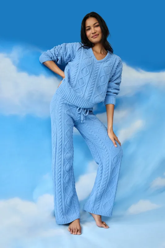 Chenille Cable Knit Lounge Set made by P.J. Salvage