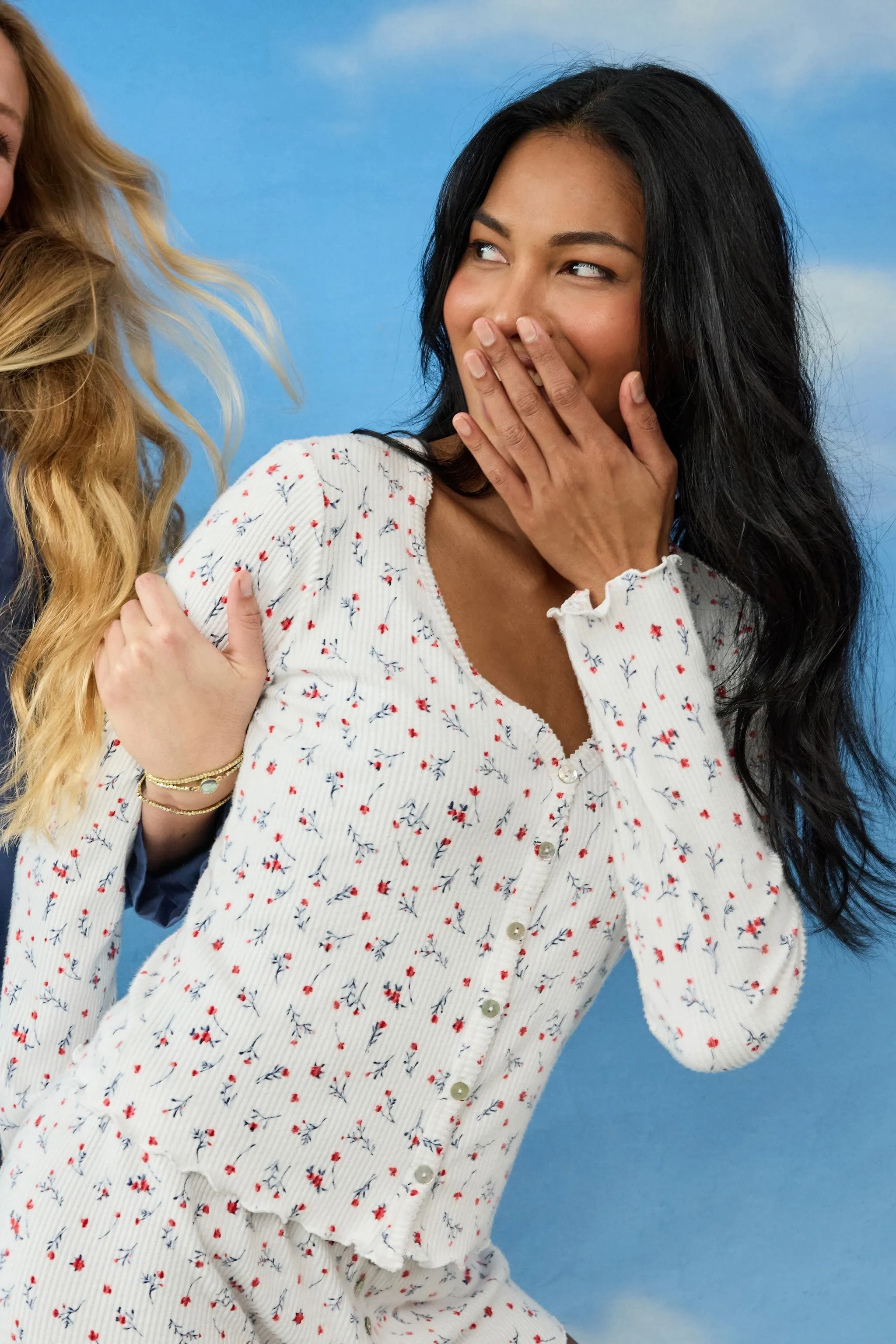 La Rose Ditsy Floral Print Cardigan sold by P.J. Salvage