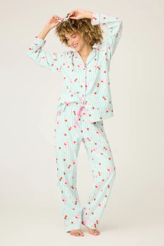 Ma Cherie Cherry Print 3-Piece Flannel PJ Set sold by P.J. Salvage