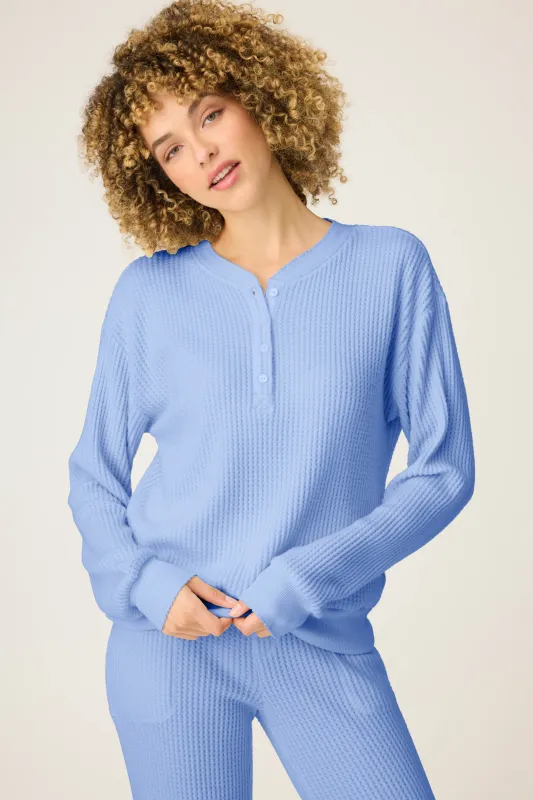 Morning Waffles Peri Long Sleeve Top made by P.J. Salvage