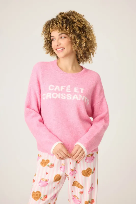 Cafe Et Croissants Snuggle Sweater sold by P.J. Salvage