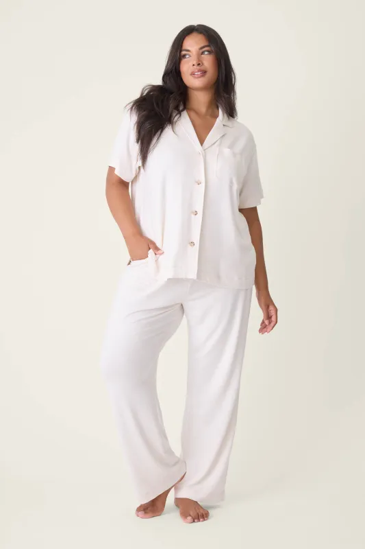 Jammie Essentials Oatmeal Plus Size PJ Set made by P.J. Salvage