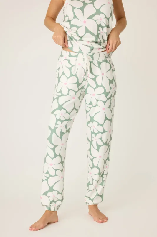 Wish You Were Here Floral Print Banded Pants sold by P.J. Salvage