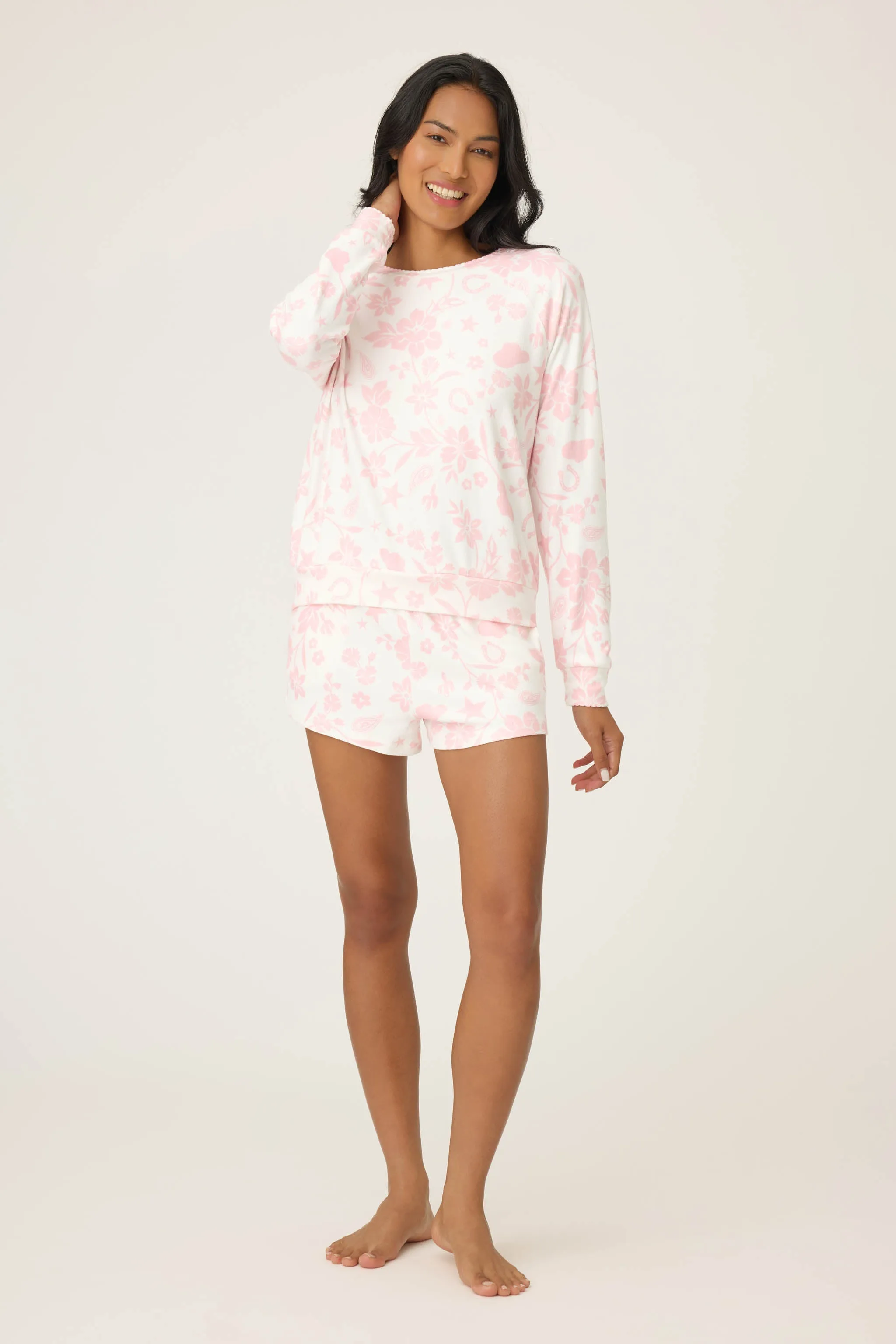 Wild Flower Western Print Pointelle Long Sleeve Top sold by P.J. Salvage product image thumbnail 4