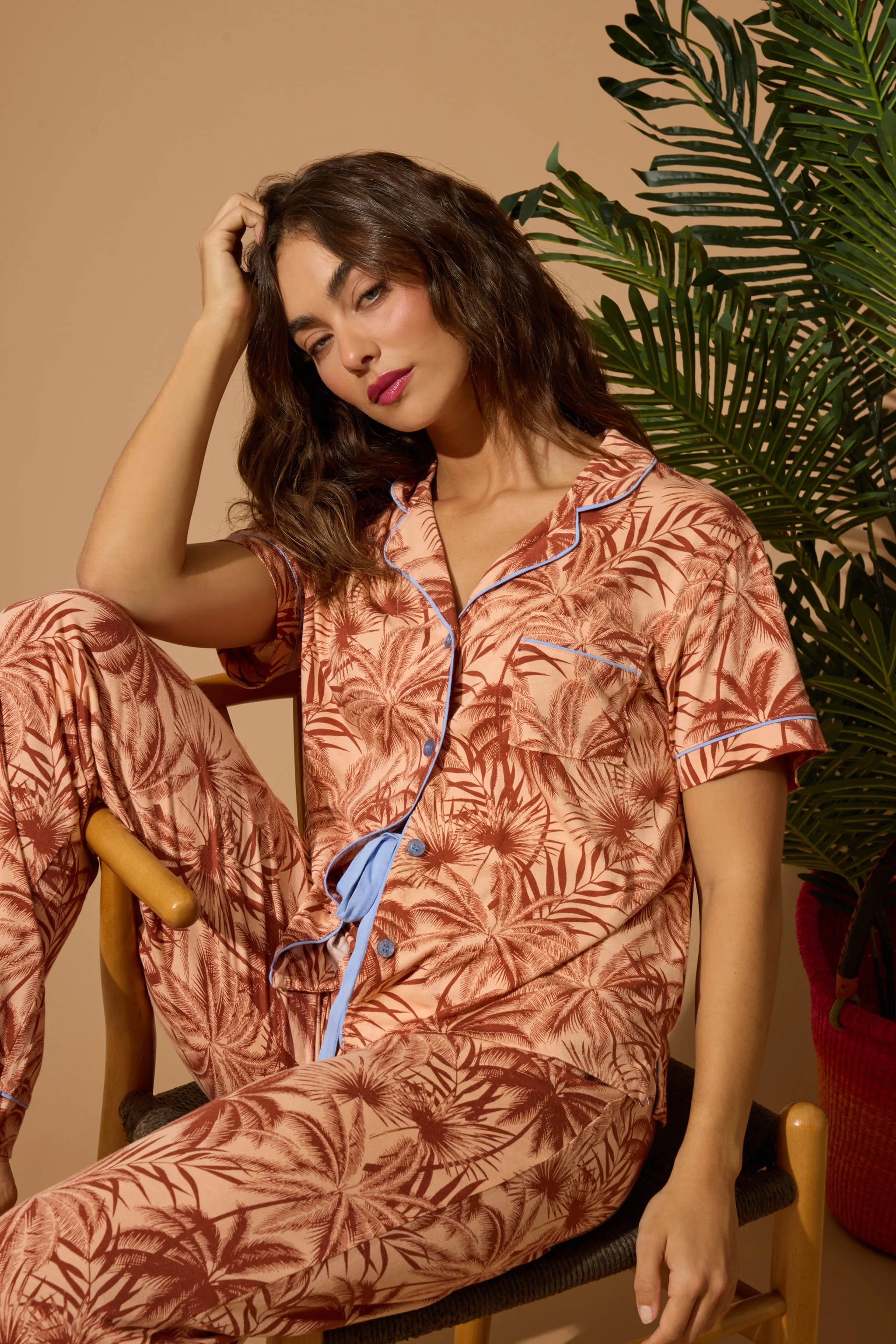 Whimsy Palm PJ Set sold by P.J. Salvage