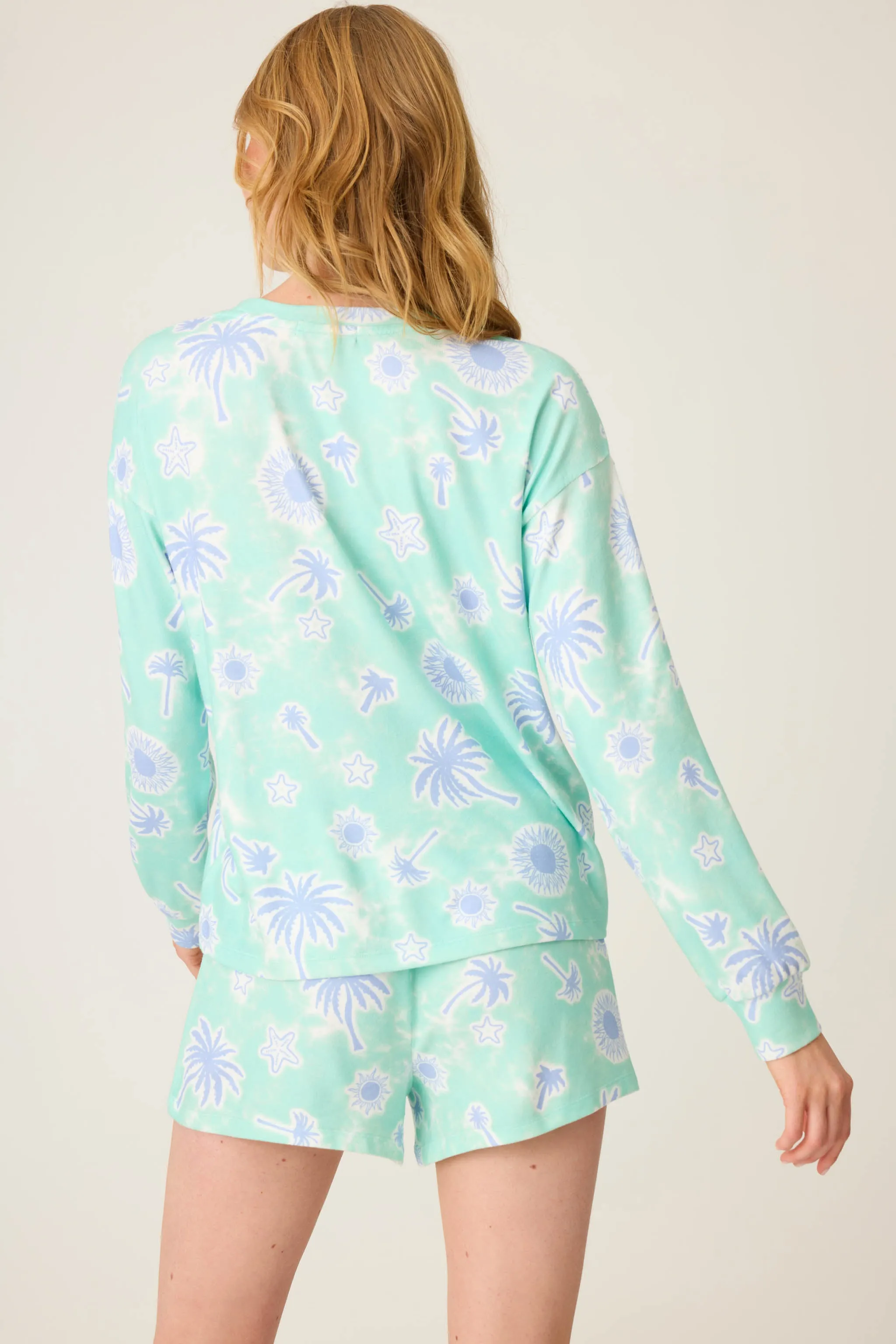 Vacay Vibes Palm Print Long Sleeve Top sold by P.J. Salvage product image thumbnail 2