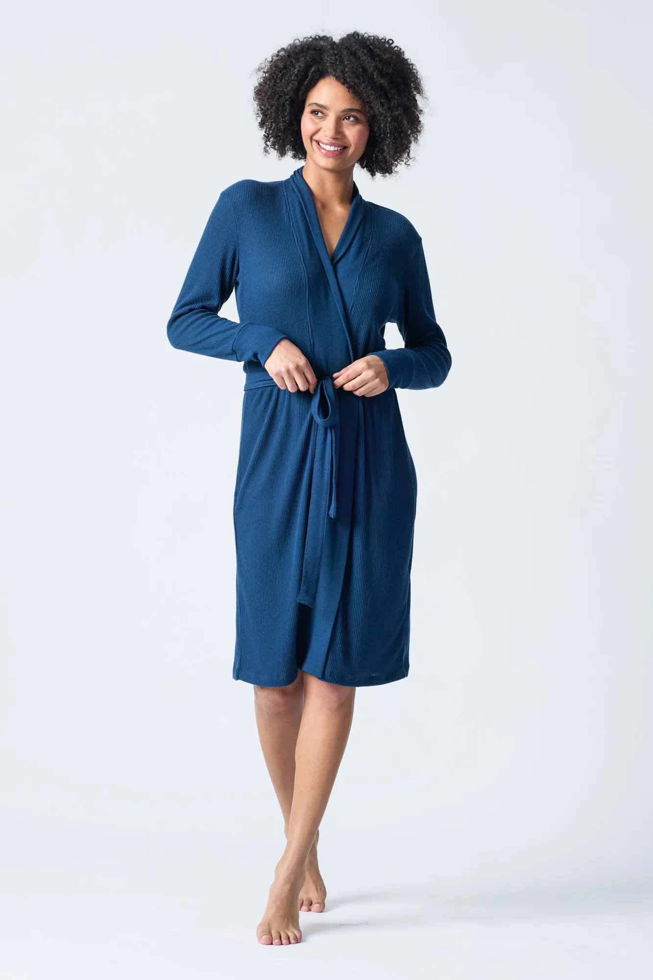 Textured Essentials Navy Robe sold by P.J. Salvage product image thumbnail 4