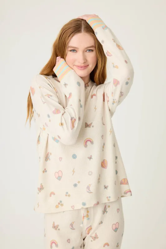 Sunshine On My Mind Emoji-Fun Long Sleeve Top sold by P.J. Salvage