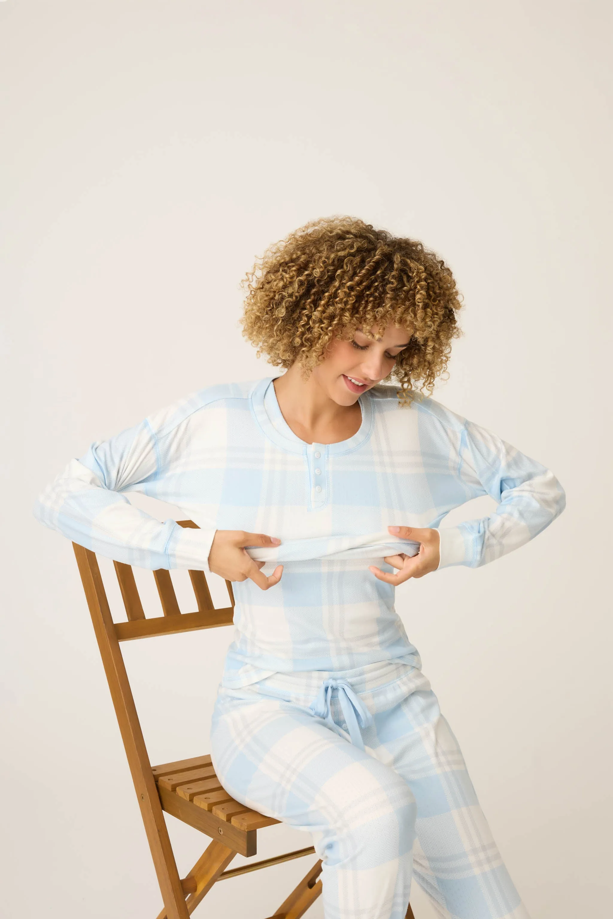 Pointelle Essentials Plaid 4-Piece Loungewear Set sold by P.J. Salvage product image thumbnail 4