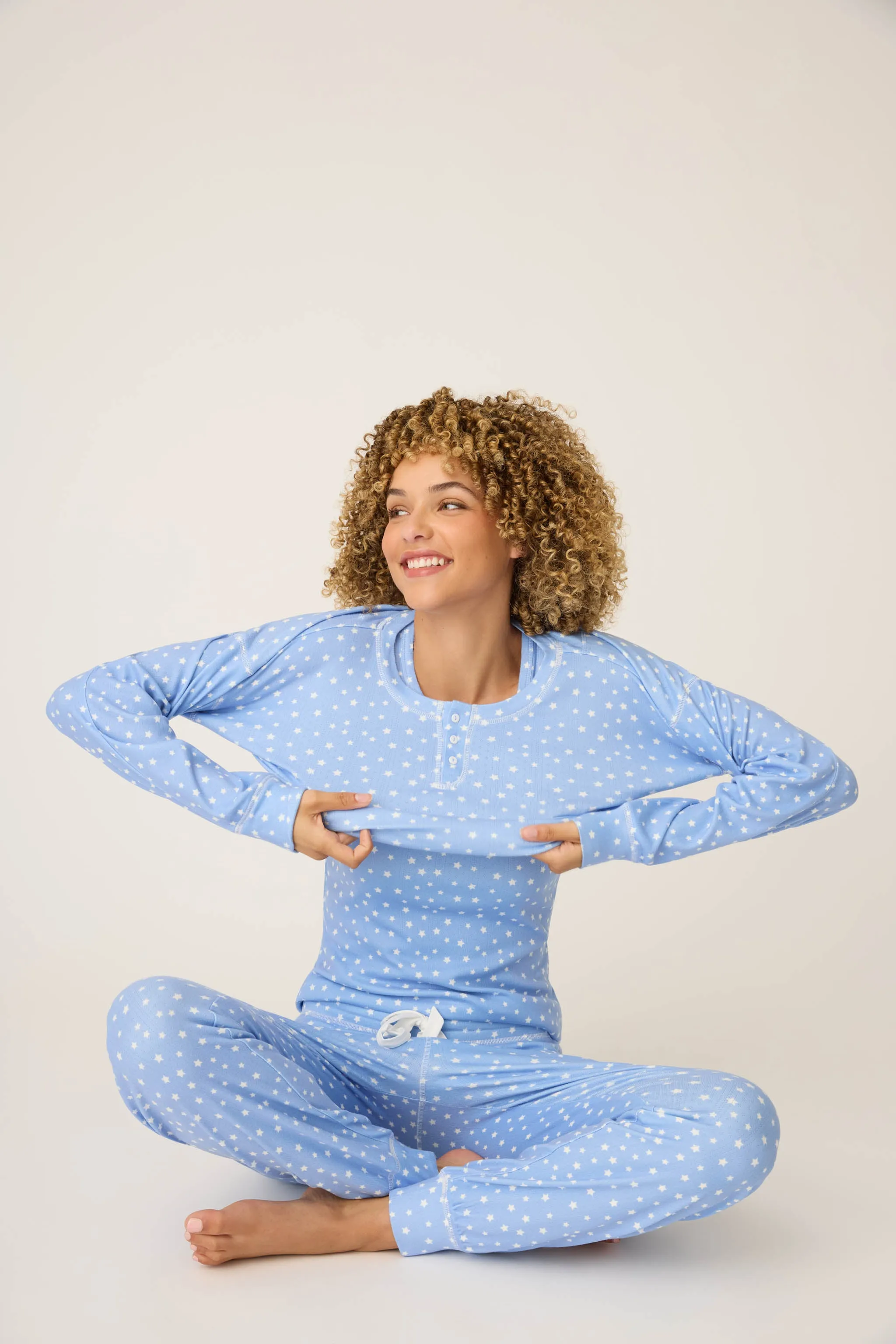 Pointelle Essentials Ditsy Star 4-Piece Loungewear Set sold by P.J. Salvage product image thumbnail 4