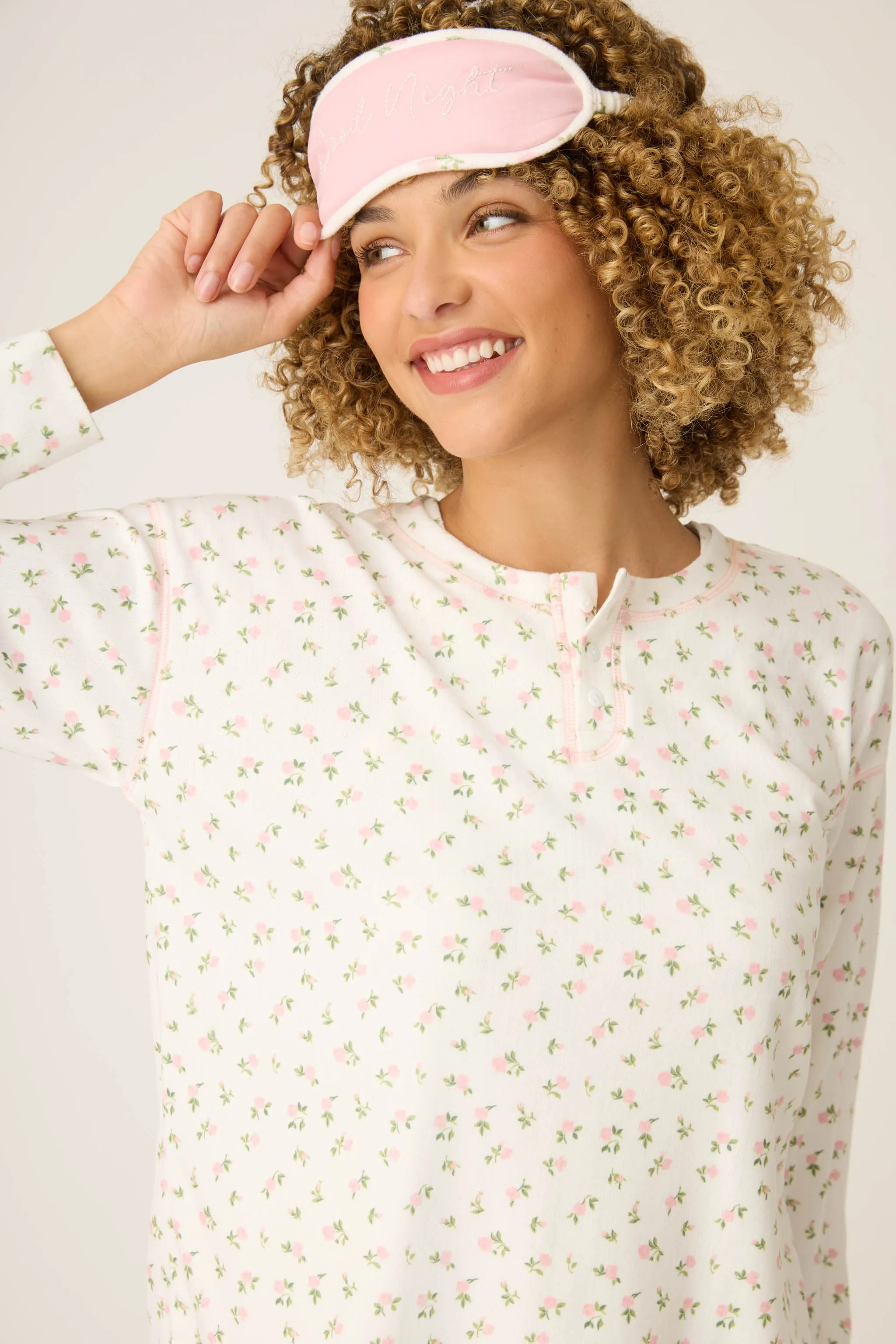 Pointelle Essentials Ditsy Floral 4-Piece Loungewear Set sold by P.J. Salvage product image thumbnail 3