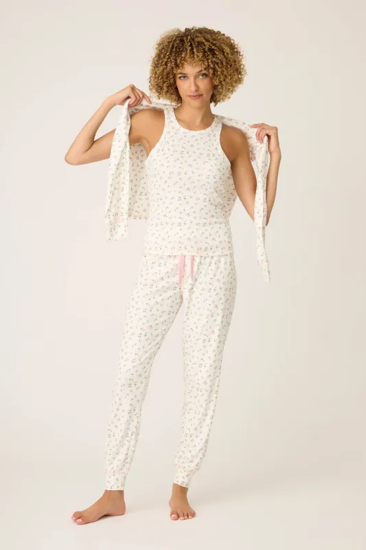 Pointelle Essentials Ditsy Floral 4-Piece Loungewear Set sold by P.J. Salvage