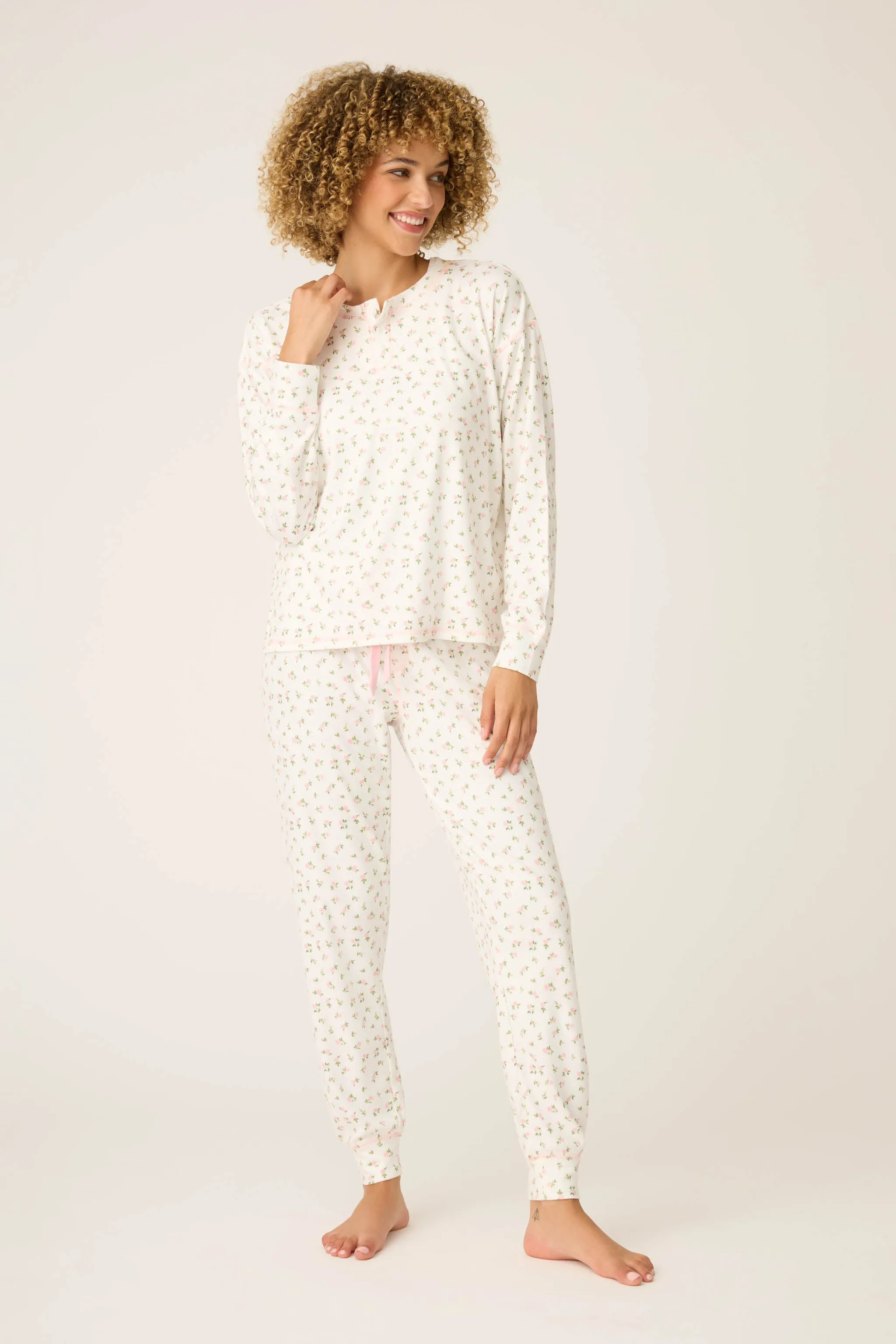 Pointelle Essentials Ditsy Floral 4-Piece Loungewear Set sold by P.J. Salvage product image thumbnail 4