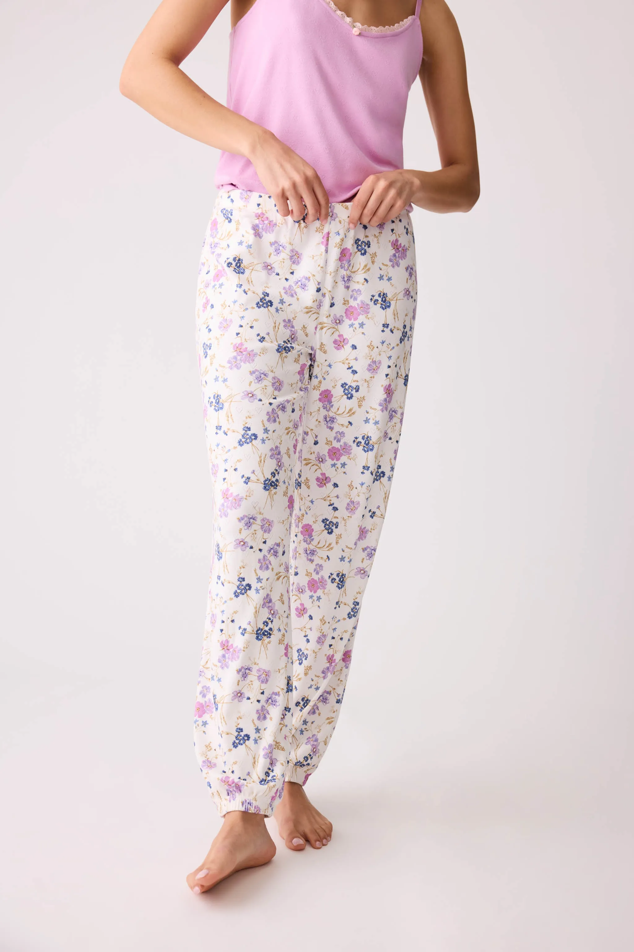 More Amour Floral Pointelle Banded Pants sold by P.J. Salvage product image thumbnail 4