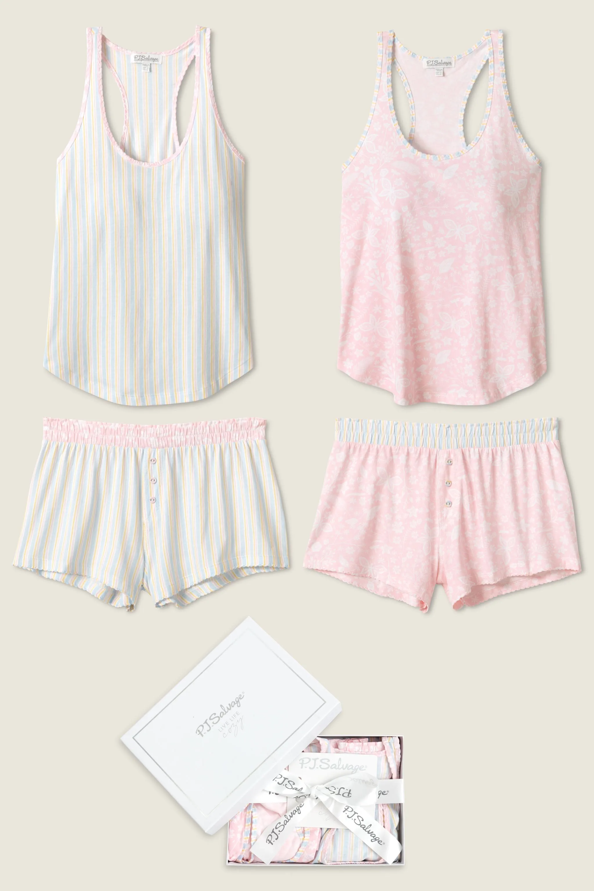 Mix & Match Floral & Stripe Gift Set sold by P.J. Salvage