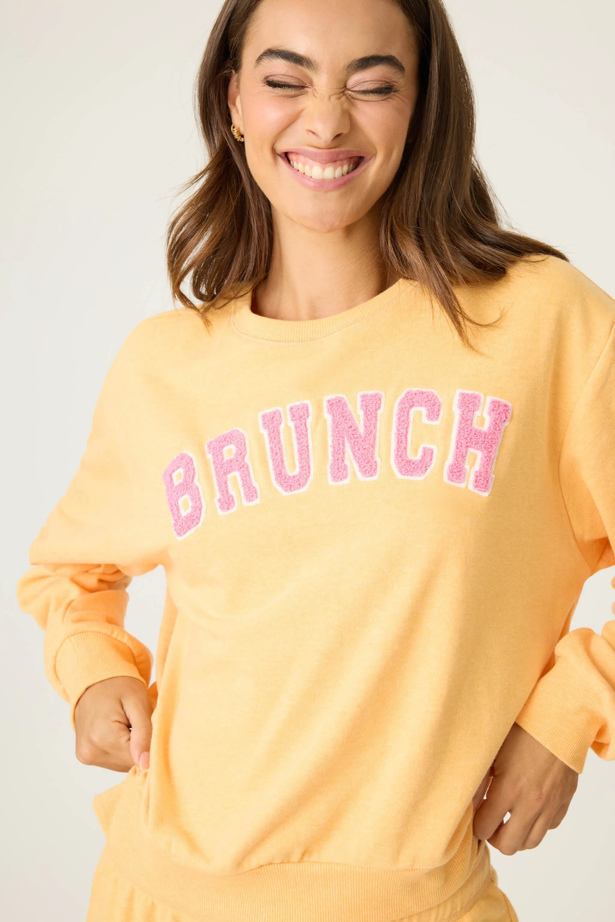 Mimosa Me Graphic Terry Sweatshirt sold by P.J. Salvage