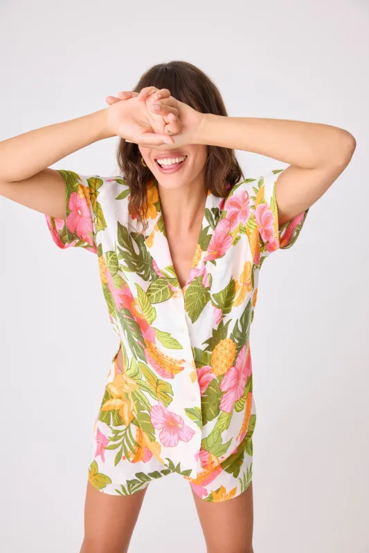 Copacabana Floral Short Sleeve Top sold by P.J. Salvage
