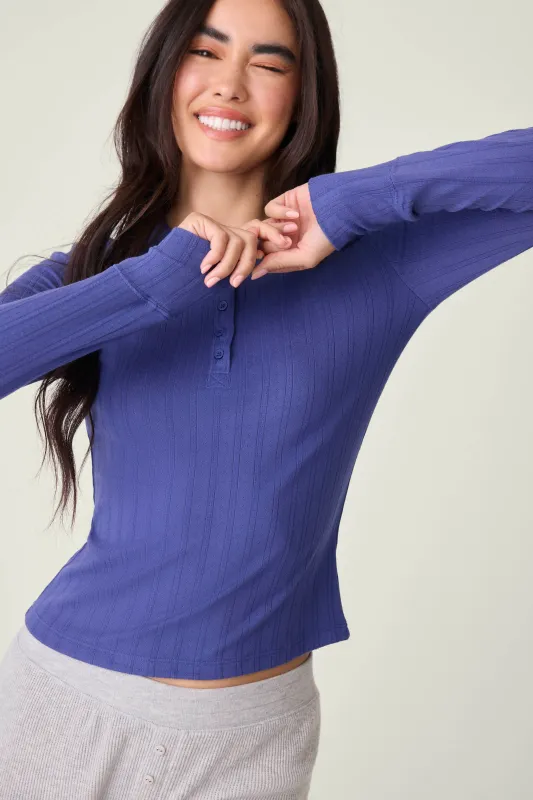 Back To Basics Pointelle Long Sleeve Top sold by P.J. Salvage