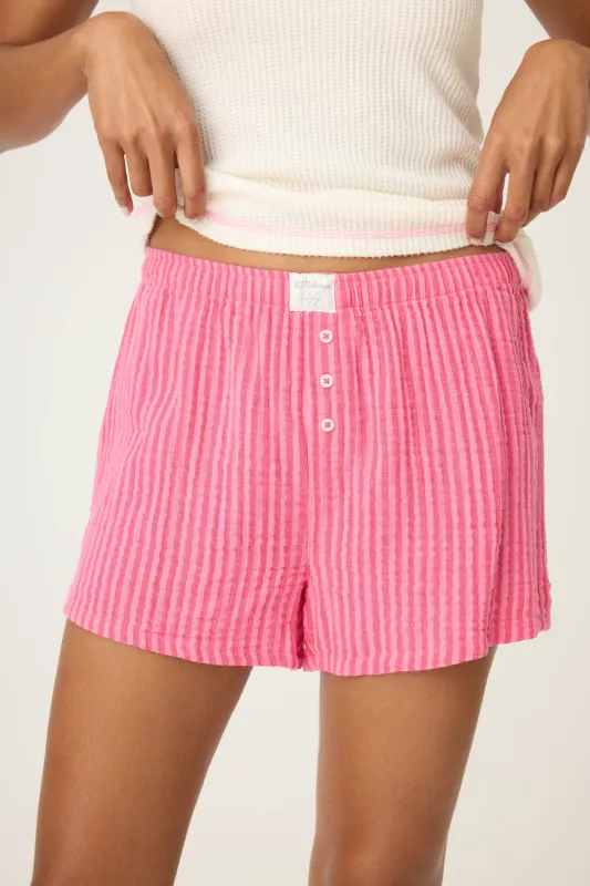 Back From the Beach Striped Gauze Shorts sold by P.J. Salvage