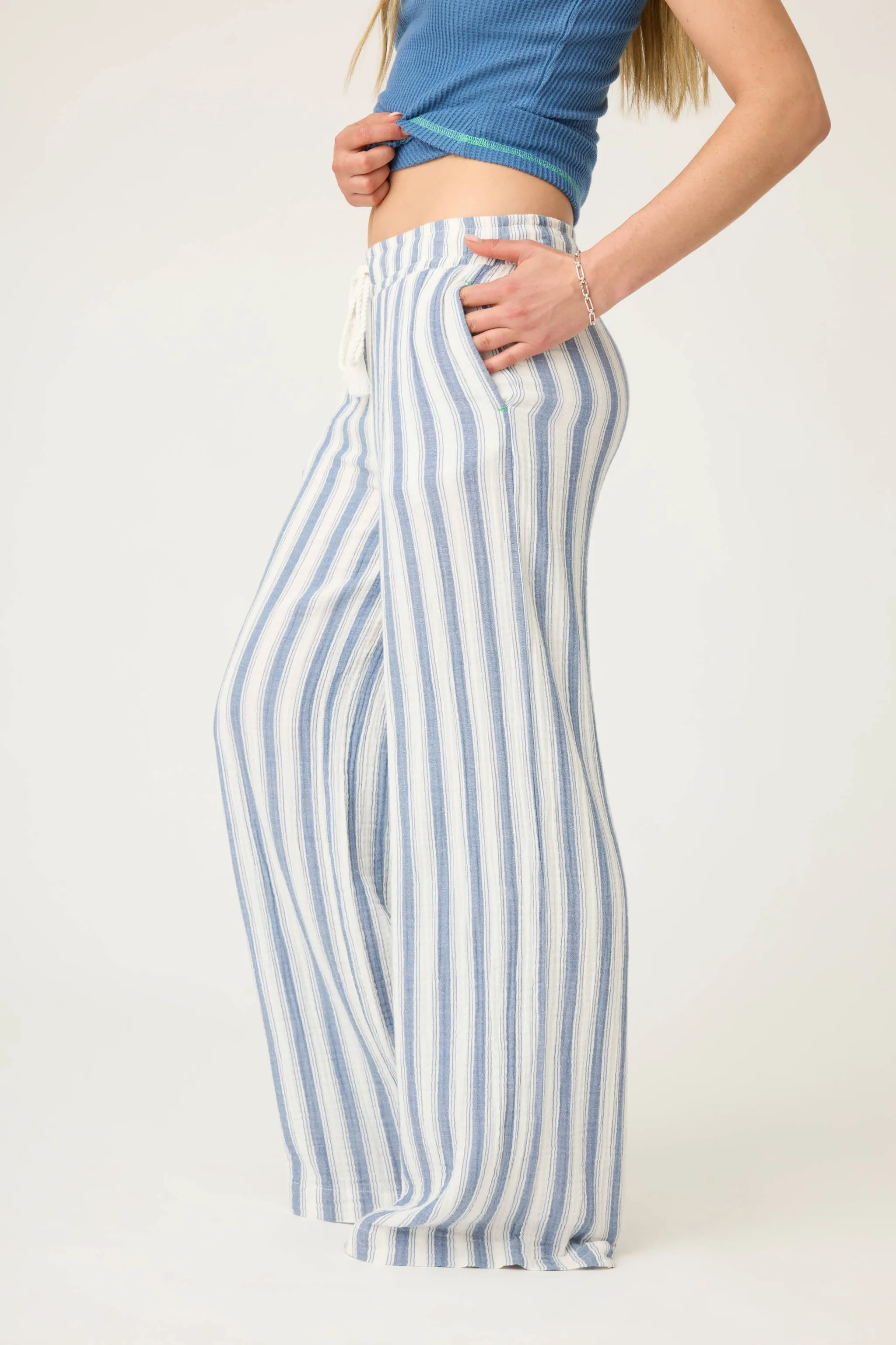 Back From The Beach Striped Gauze Pants sold by P.J. Salvage product image thumbnail 5