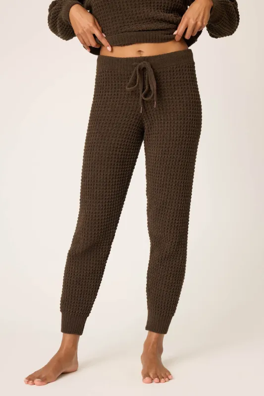 Chenille Waffle Chocolate Banded Pants sold by P.J. Salvage