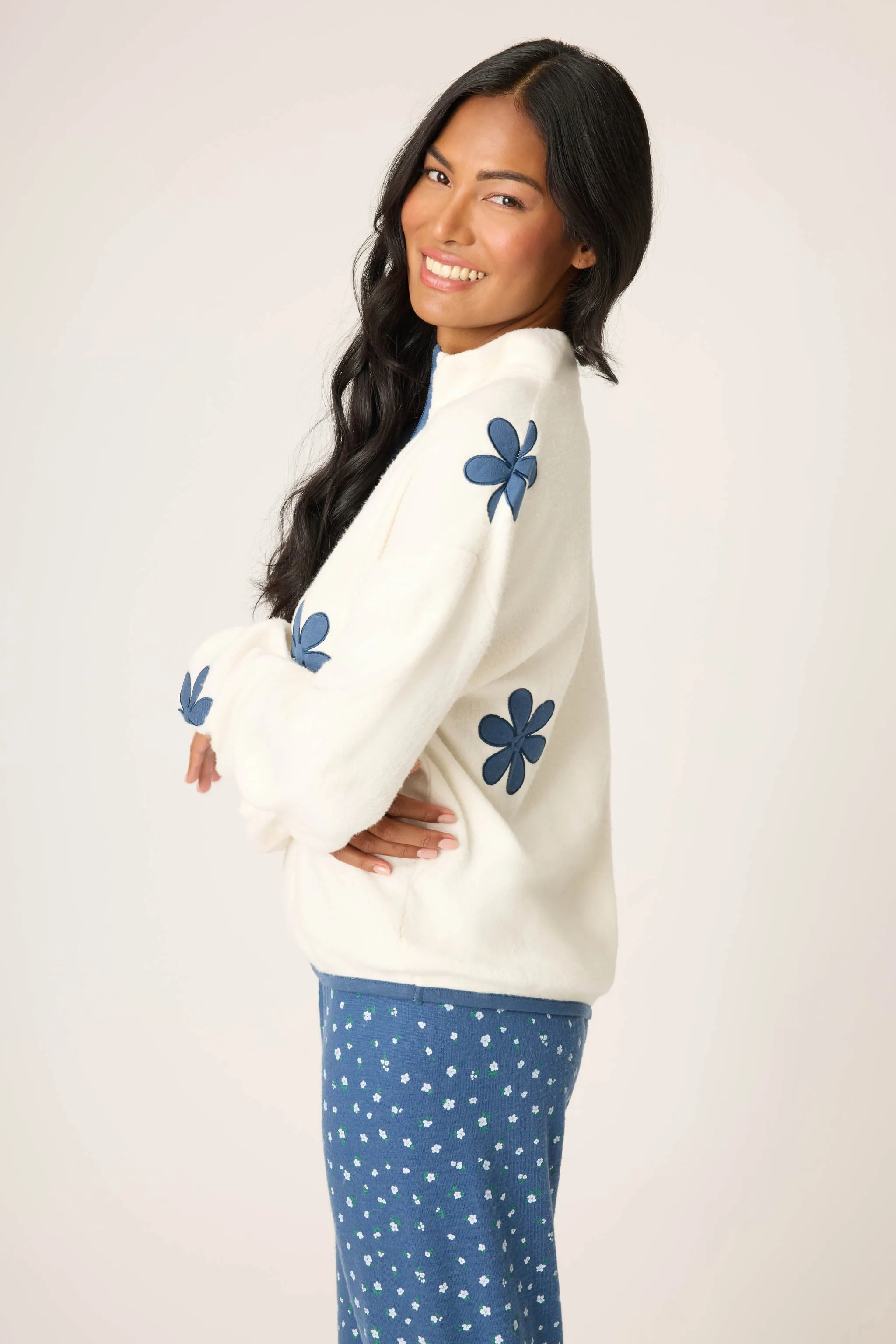 Cozy Life Floral Quarter-Zip Sweater sold by P.J. Salvage product image thumbnail 2