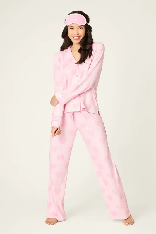 Valentine's Day Leopard Hearts Print 3-Piece PJ Set sold by P.J. Salvage