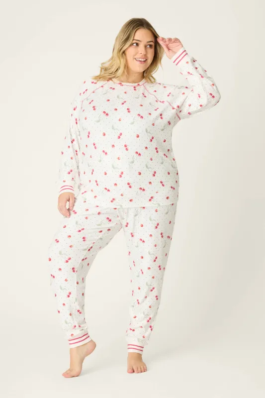 Cherry Print Peachy Plus Size PJ Set sold by P.J. Salvage