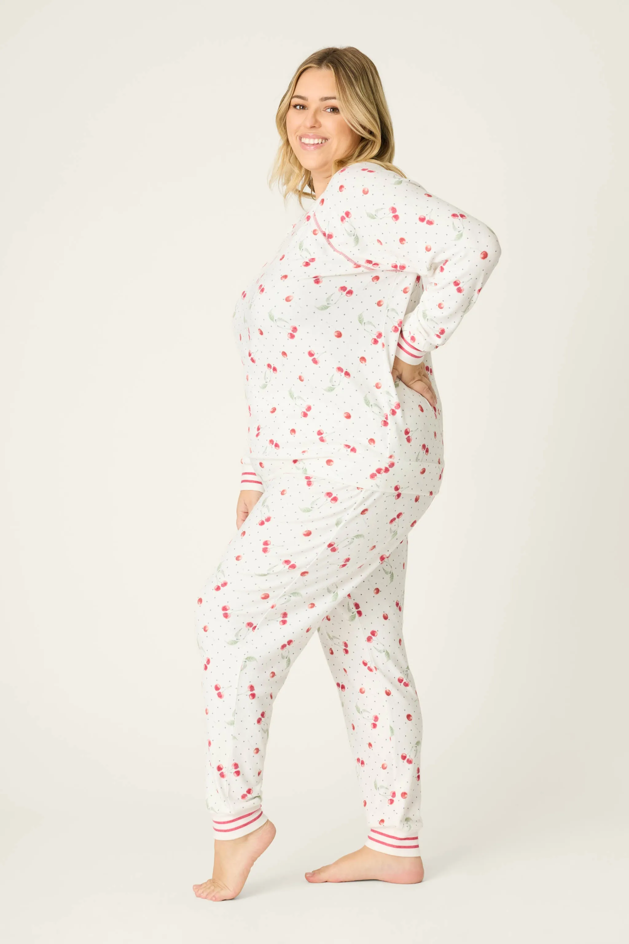 Cherry Print Peachy Plus Size PJ Set sold by P.J. Salvage product image thumbnail 5