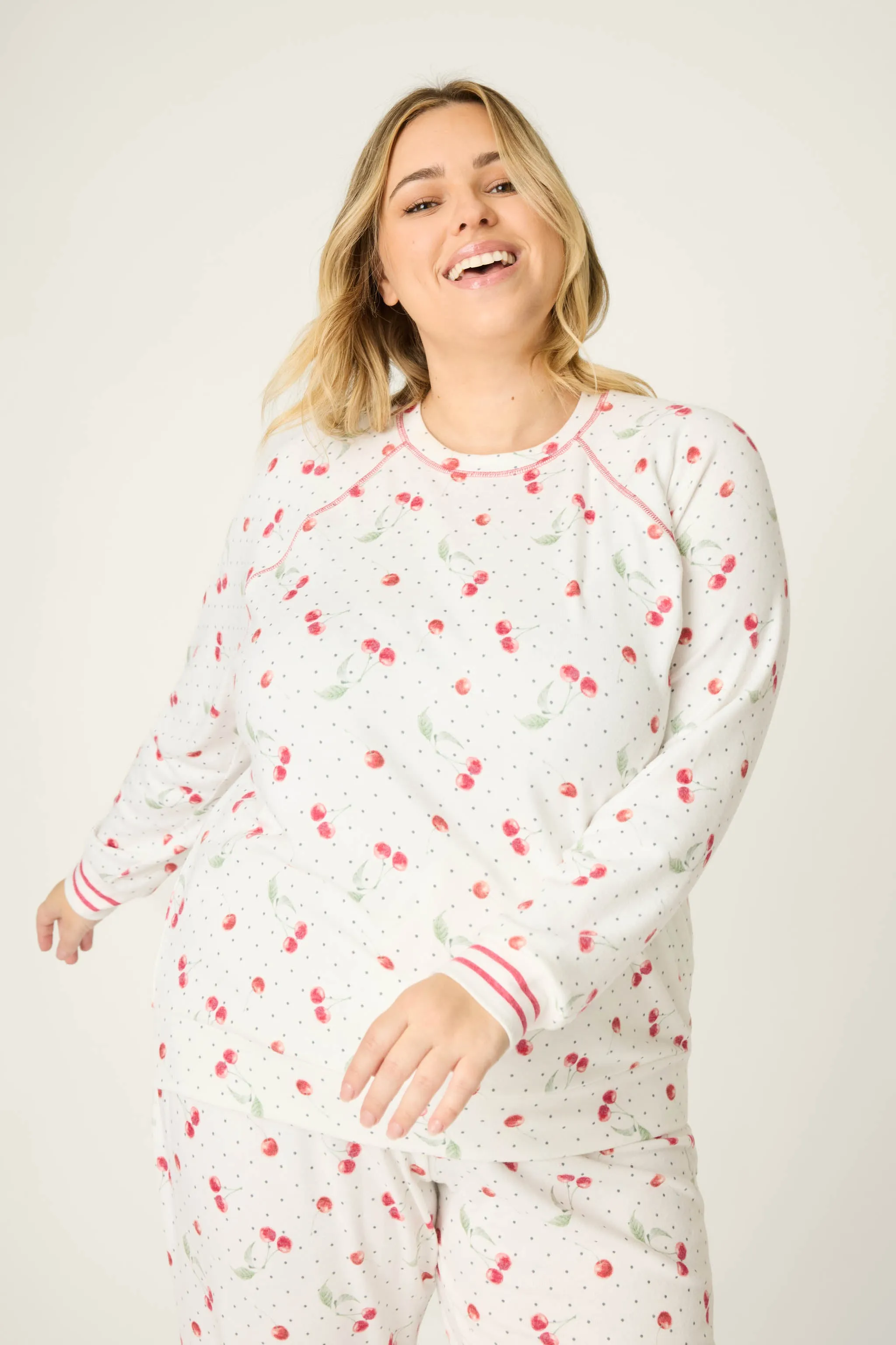 Cherry Print Peachy Plus Size PJ Set sold by P.J. Salvage product image thumbnail 3