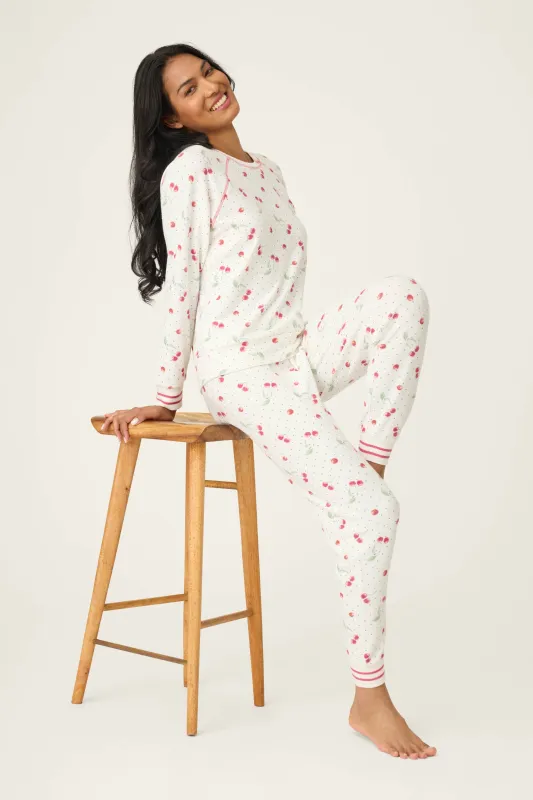 Cherry Print Peachy PJ Set sold by P.J. Salvage