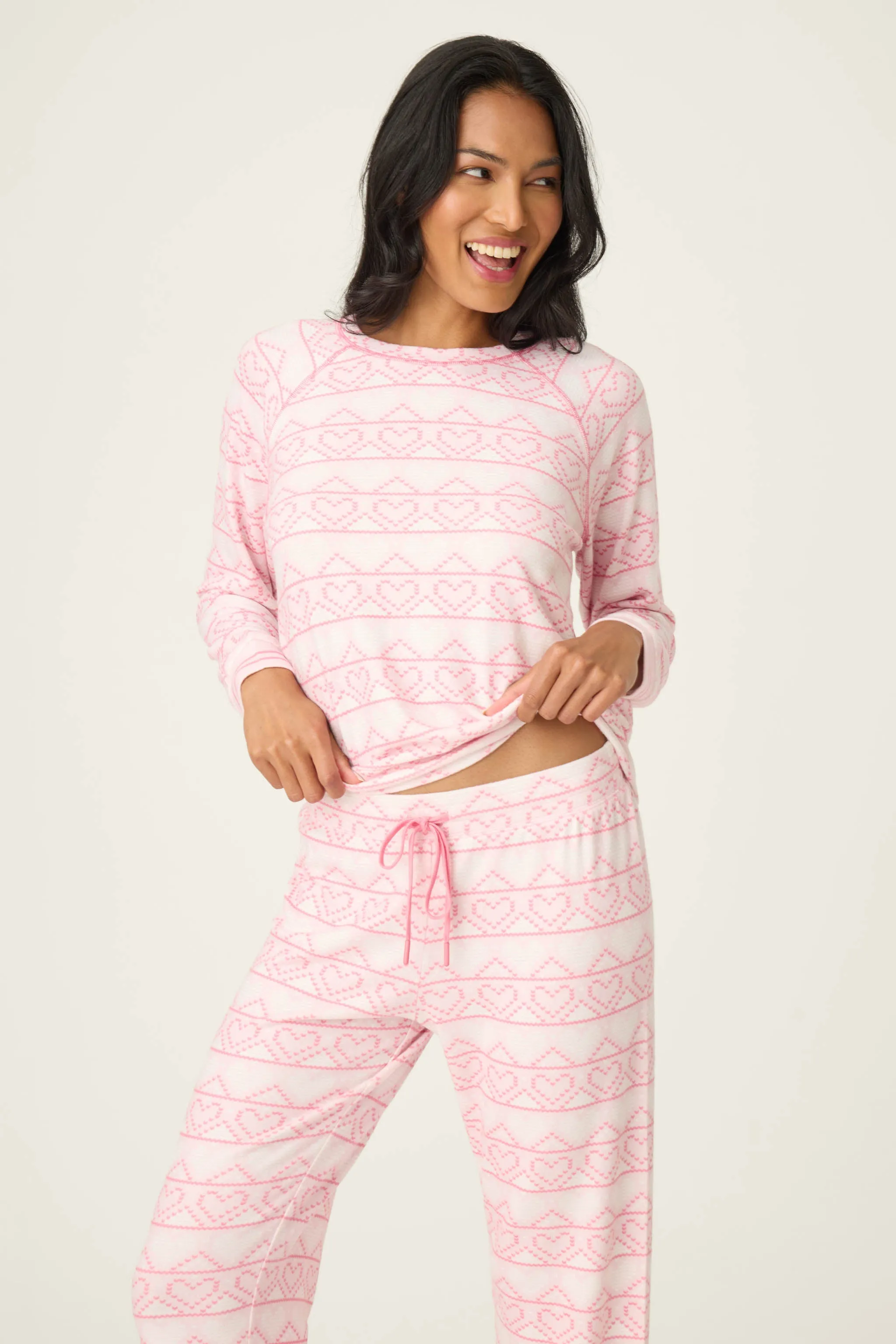 Fairisle Heart Print Peachy PJ Set sold by P.J. Salvage product image thumbnail 3