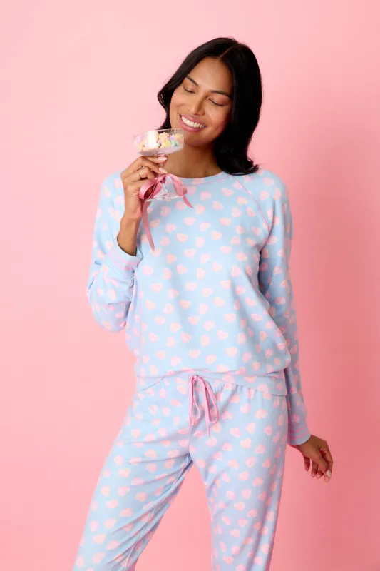Sweetheart Love Hearts Print Peachy PJ Set sold by P.J. Salvage