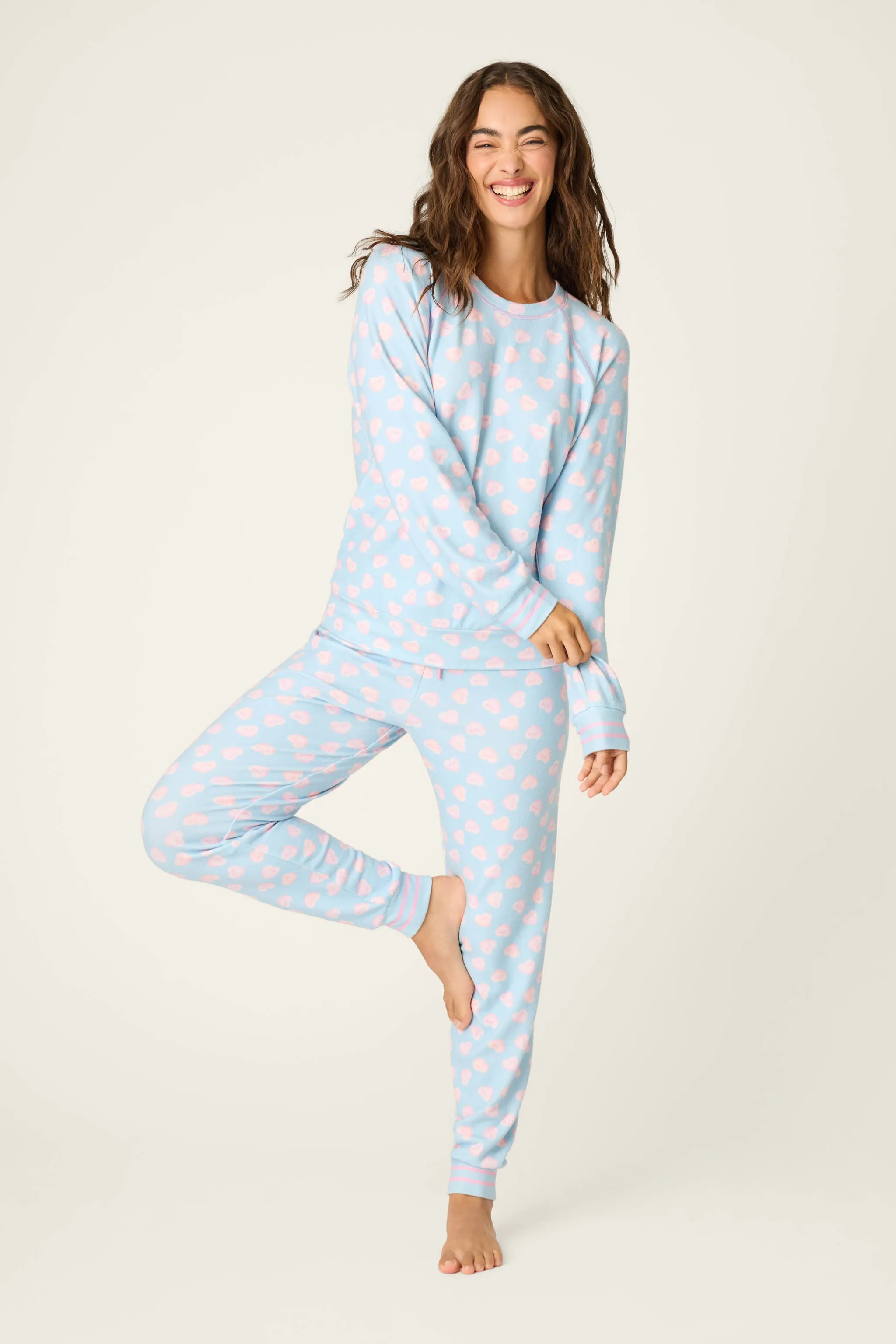 Sweetheart Love Hearts Print Peachy PJ Set sold by P.J. Salvage product image thumbnail 3