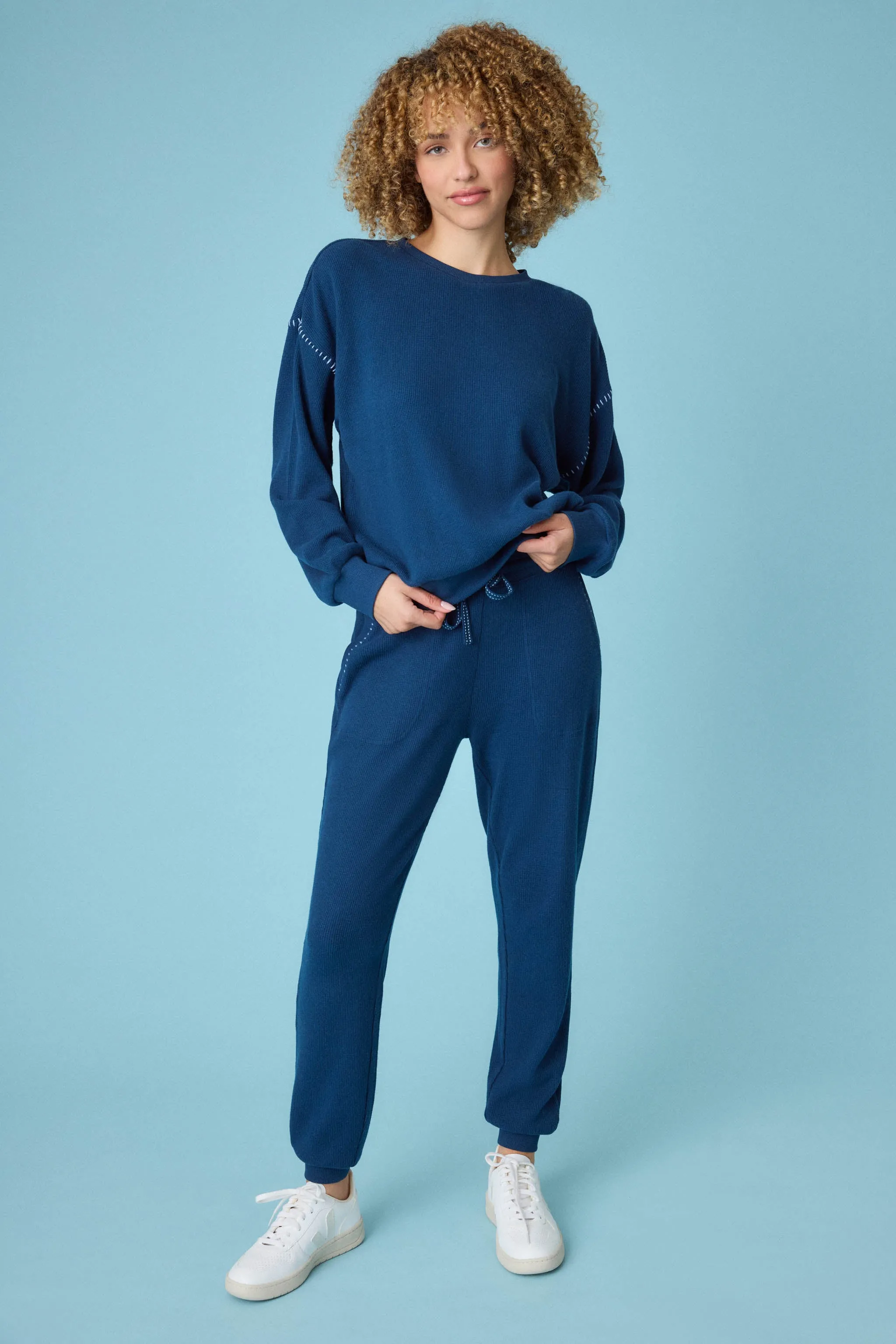 Cross Stitch Casuals Navy Lounge Set sold by P.J. Salvage