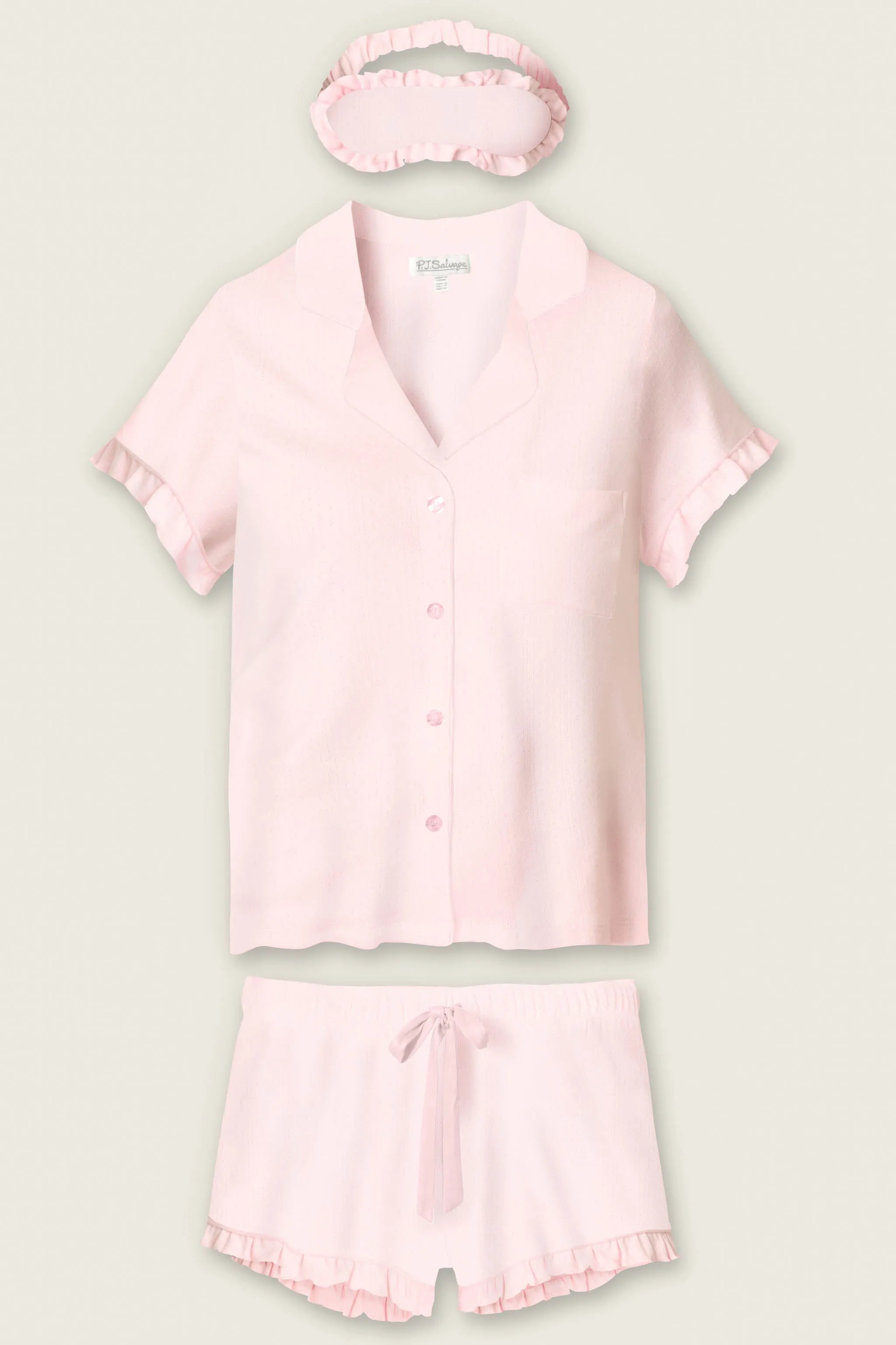 Pointelle Essentials Ballet Pink 3-Piece Shorts Set sold by P.J. Salvage product image thumbnail 2