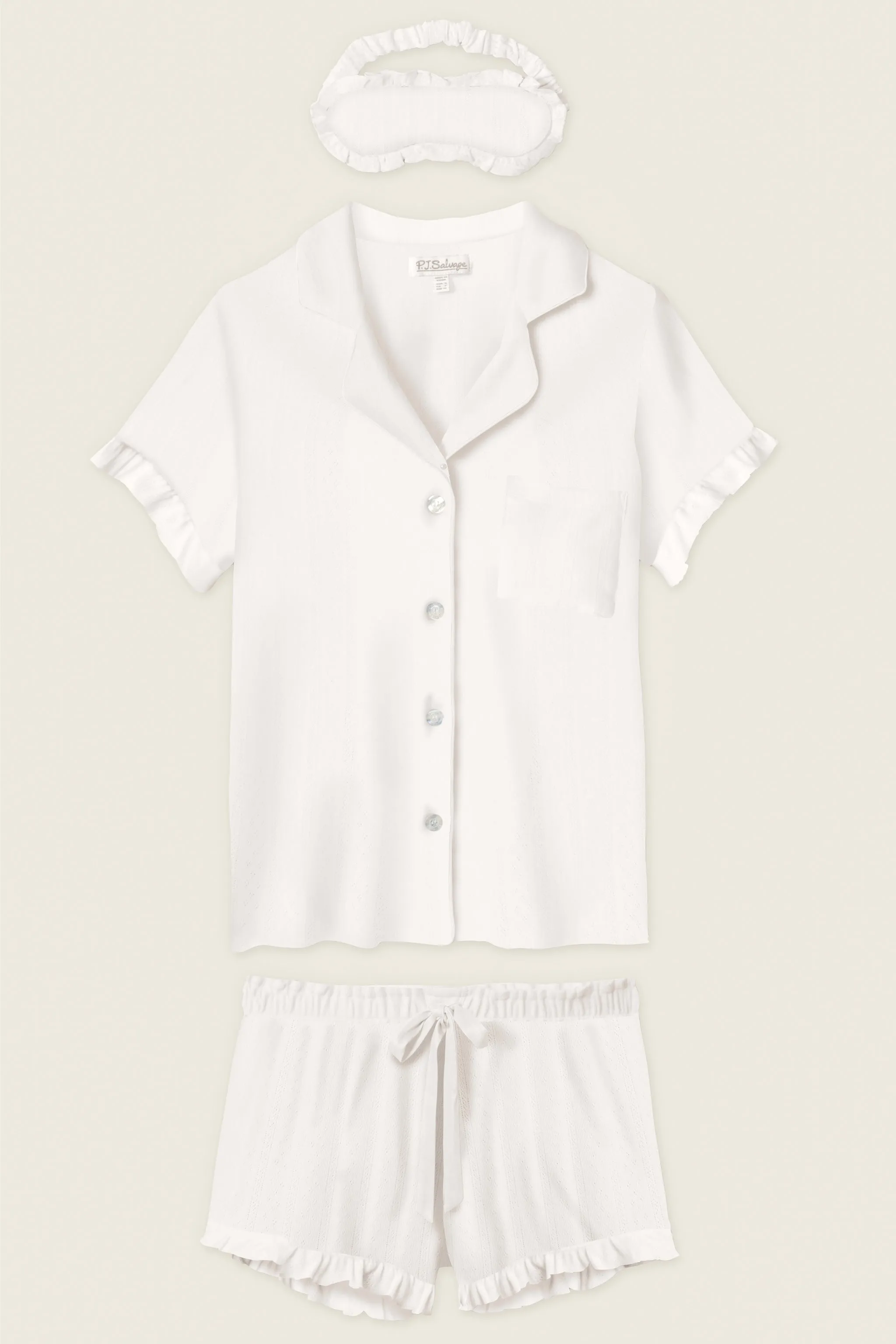 Pointelle Essentials Ivory 3-Piece Shorts Set sold by P.J. Salvage product image thumbnail 2