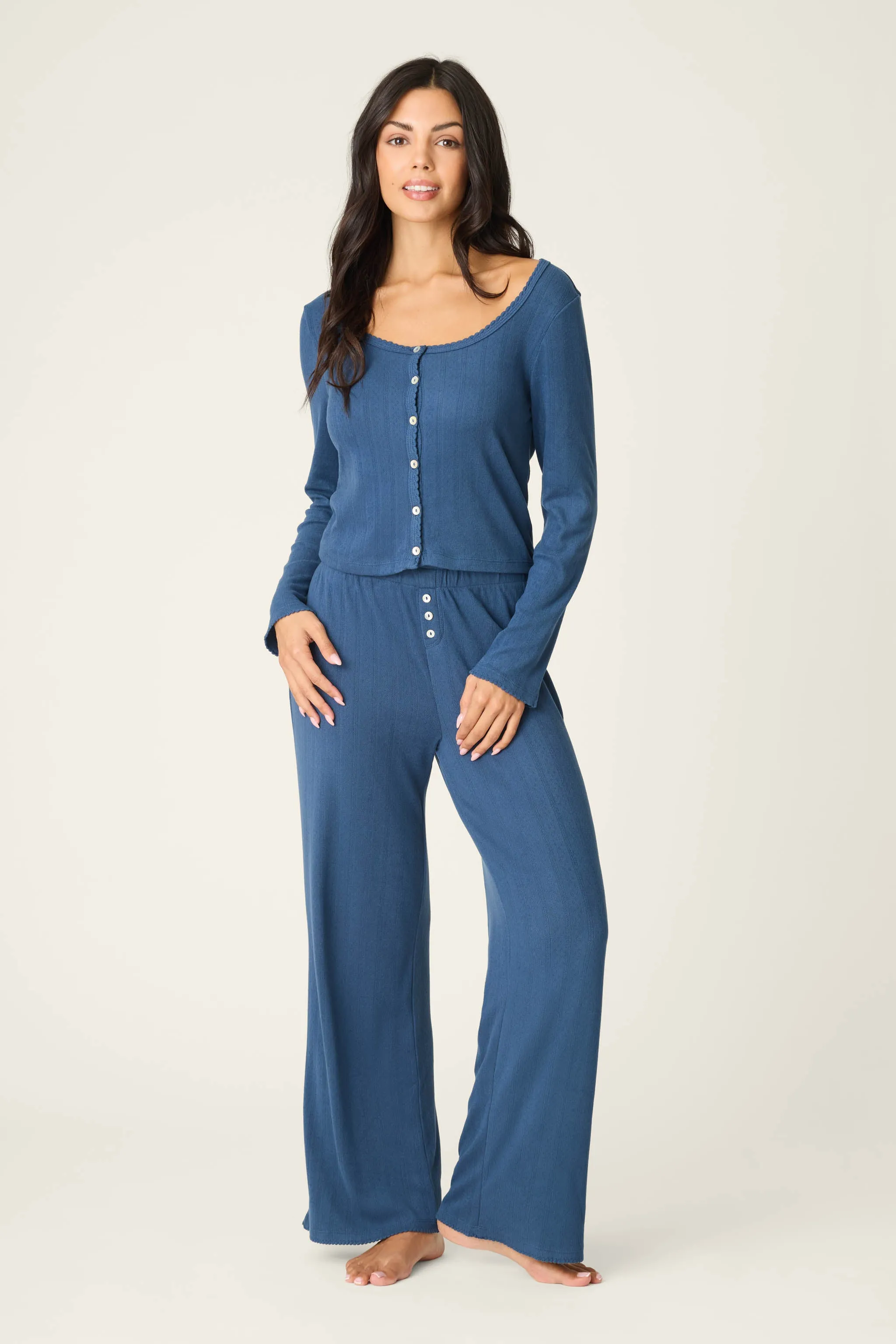 Pointelle Essentials Deep Sea Cardigan sold by P.J. Salvage product image thumbnail 3