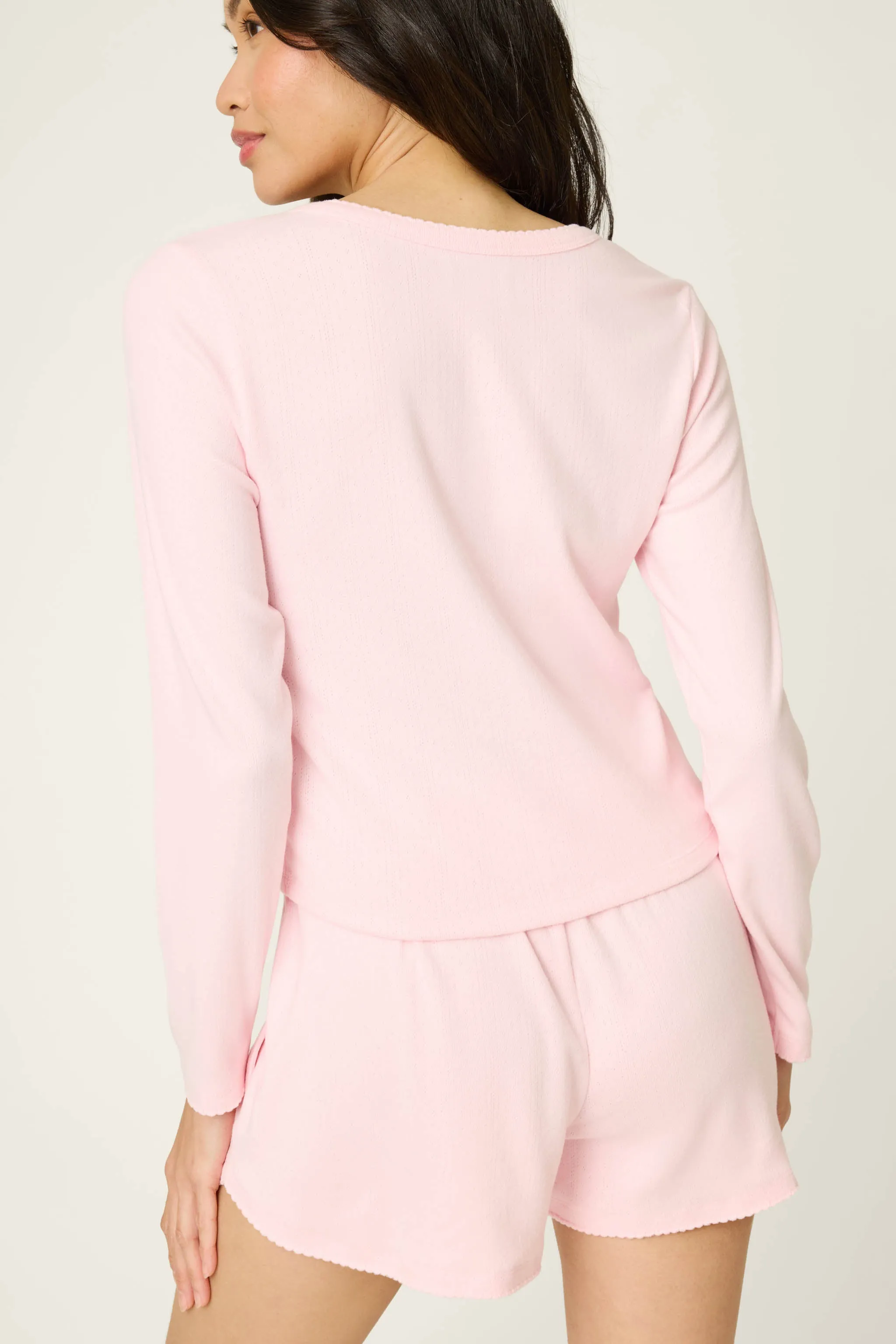 Pointelle Essentials Ballet Pink Cardigan sold by P.J. Salvage product image thumbnail 2